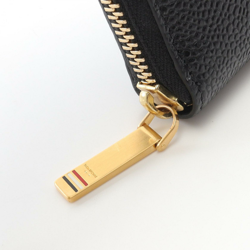 THOM BROWNE 圓形皮夾 FAW013A00198001 黑色真皮 全新 男女通用-4