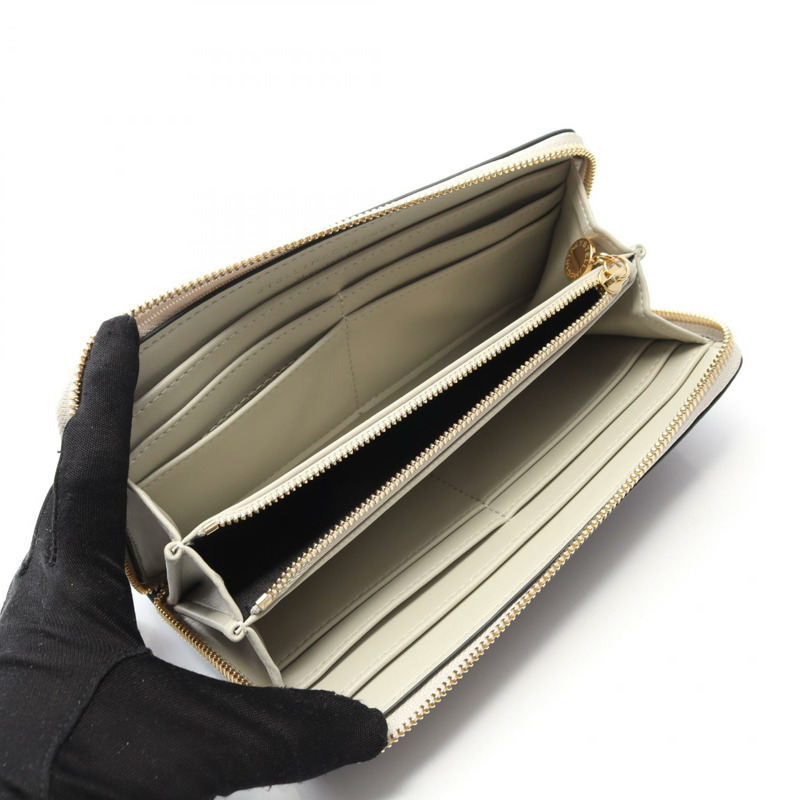 Stella McCartney 雙色拉鍊長皮夾 700251 合成皮革-2