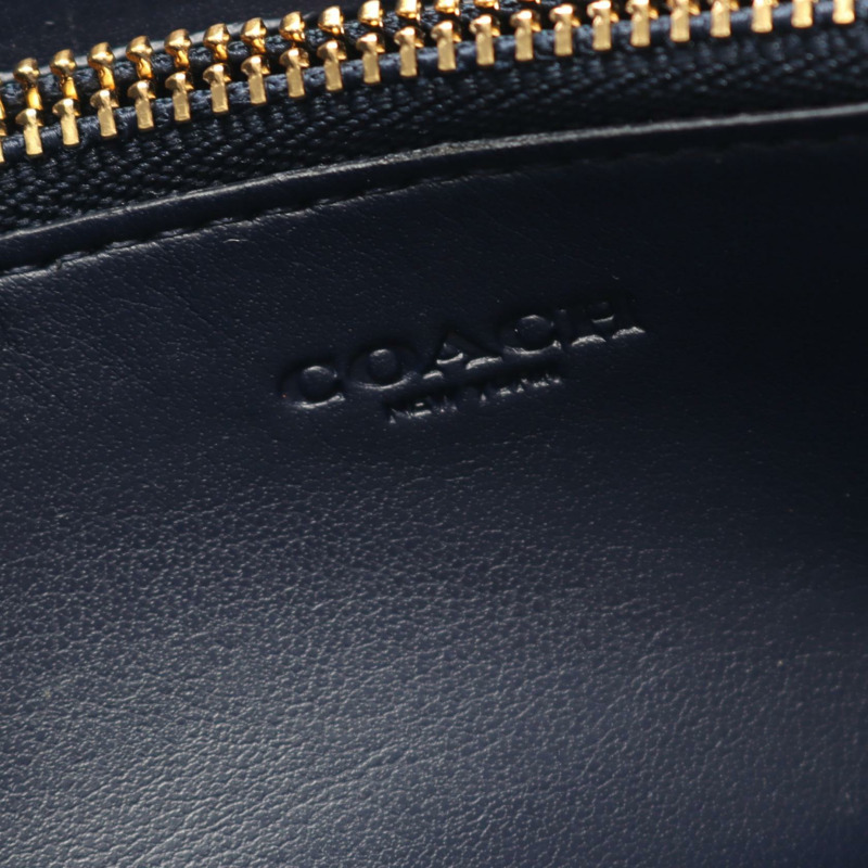 COACH 女士長拉鍊皮夾 58059 皮革海軍藍二手-3