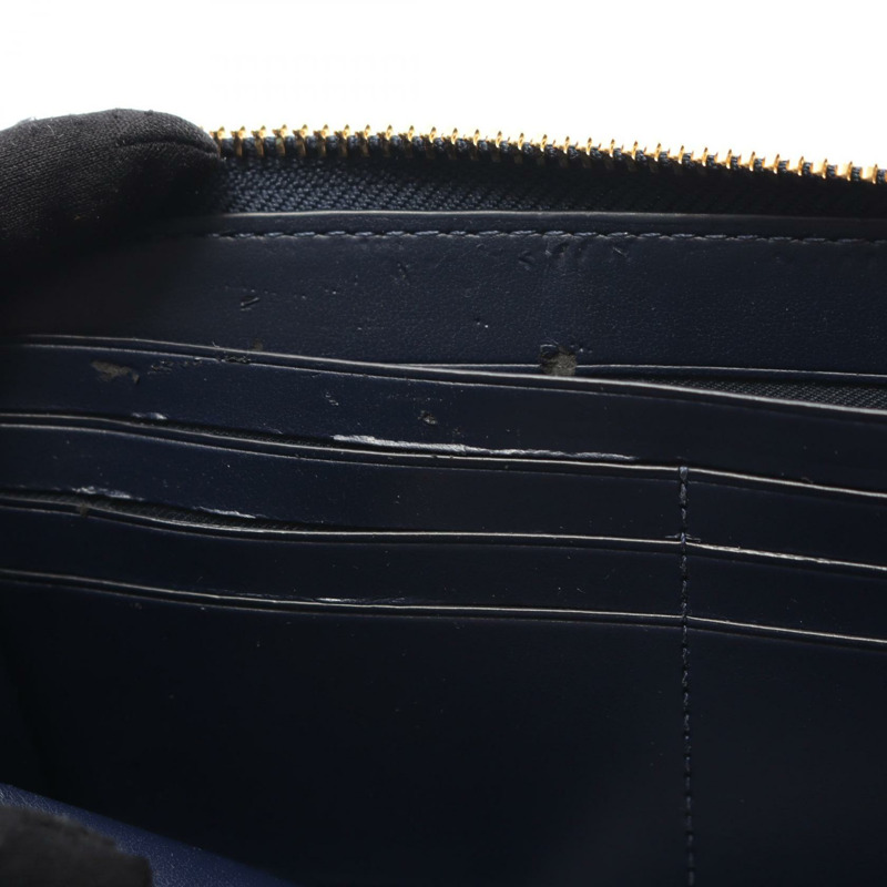 COACH 女士長拉鍊皮夾 58059 皮革海軍藍二手-4