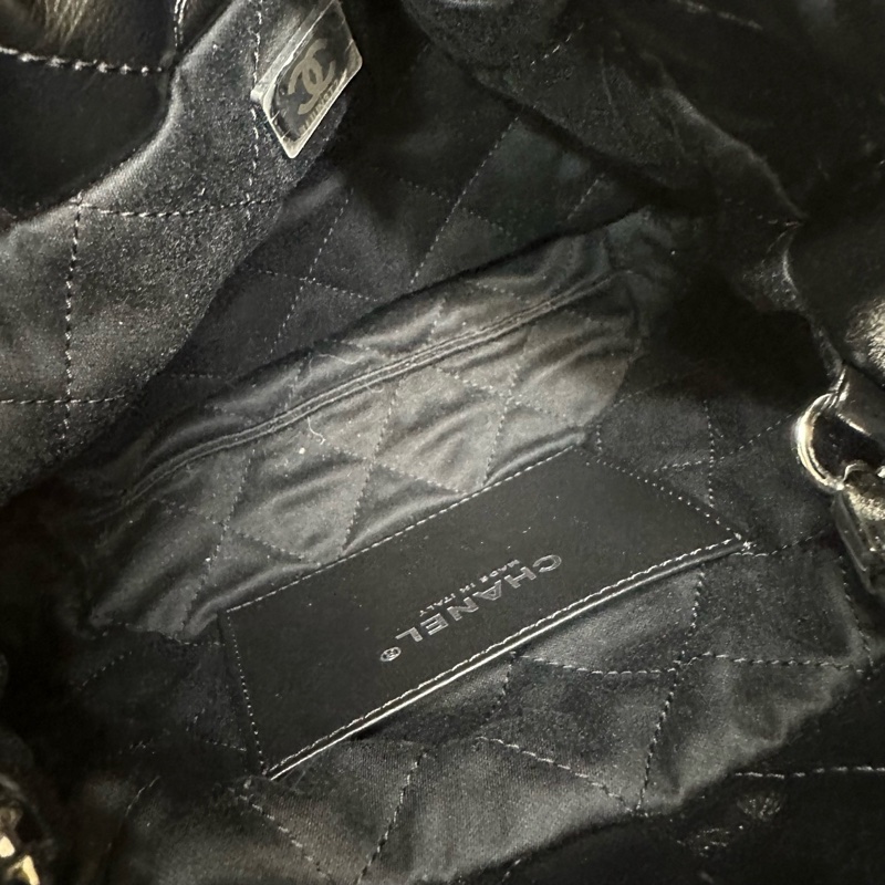 Chanel soblack全黑牛皮22bag mini 垃圾袋 芯片款 尺寸約20×6×19  附件：塵袋-6