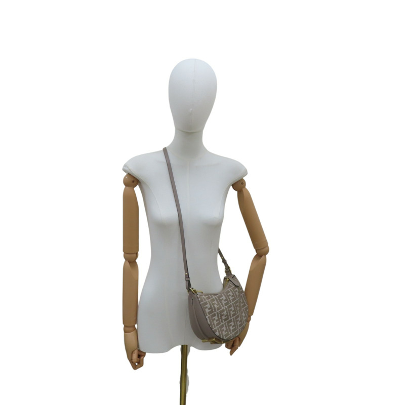 鴿子灰 FF提花帆布 迷你 Fendigraphy 肩背包 8BS081 【FENDI 芬迪】 8BS081AUPXF1SNX-9