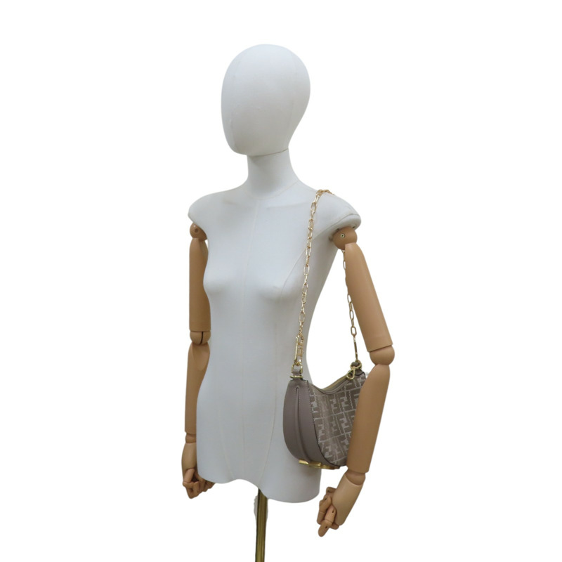 鴿子灰 FF提花帆布 迷你 Fendigraphy 肩背包 8BS081 【FENDI 芬迪】 8BS081AUPXF1SNX-10