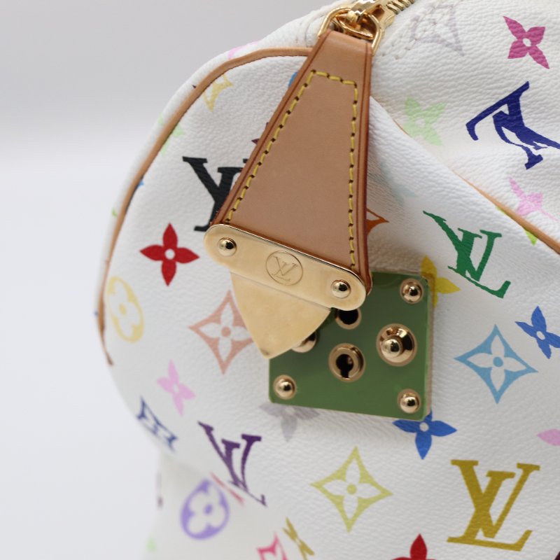【收藏品級🌟專櫃 15 萬】Louis Vuitton 路易威登 x 村上隆 Takashi Murakami 白三彩 經典花紋 Keepall 45 波士顿包 旅行袋 手提包 M92640-10