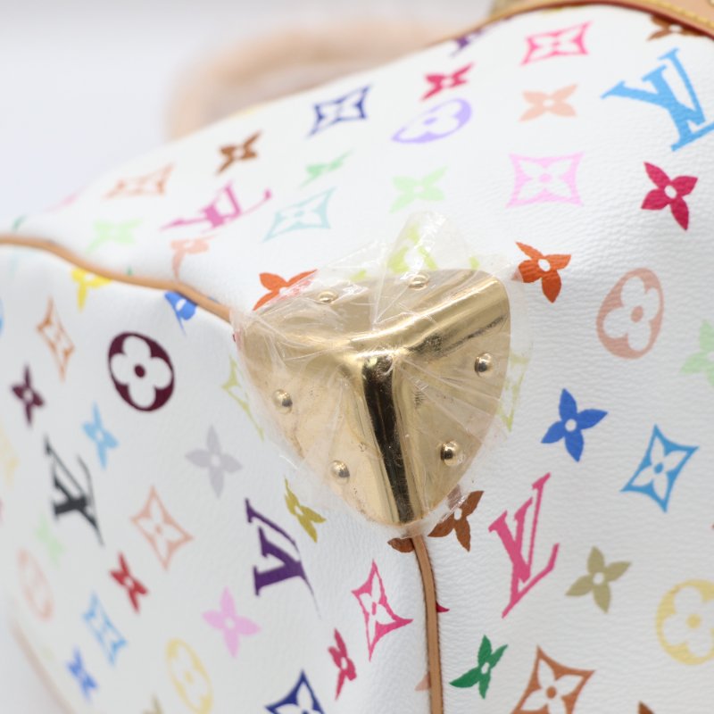 【收藏品級🌟專櫃 15 萬】Louis Vuitton 路易威登 x 村上隆 Takashi Murakami 白三彩 經典花紋 Keepall 45 波士顿包 旅行袋 手提包 M92640-12