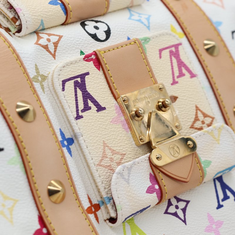 【收藏品級🌟專櫃 15 萬】Louis Vuitton 路易威登 x 村上隆 Takashi Murakami 白三彩 經典花紋 Keepall 45 波士顿包 旅行袋 手提包 M92640-17