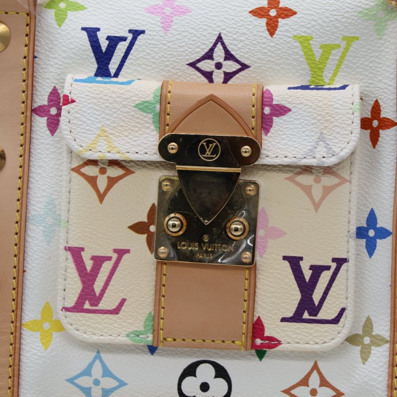 【收藏品級🌟專櫃 15 萬】Louis Vuitton 路易威登 x 村上隆 Takashi Murakami 白三彩 經典花紋 Keepall 45 波士顿包 旅行袋 手提包 M92640-18