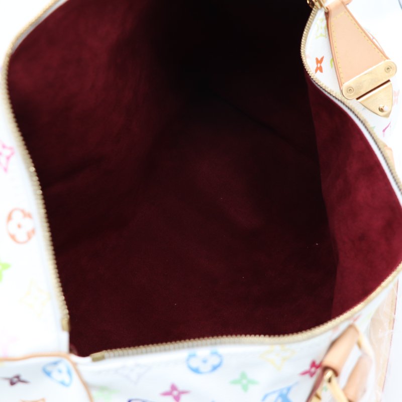 【收藏品級🌟專櫃 15 萬】Louis Vuitton 路易威登 x 村上隆 Takashi Murakami 白三彩 經典花紋 Keepall 45 波士顿包 旅行袋 手提包 M92640-20