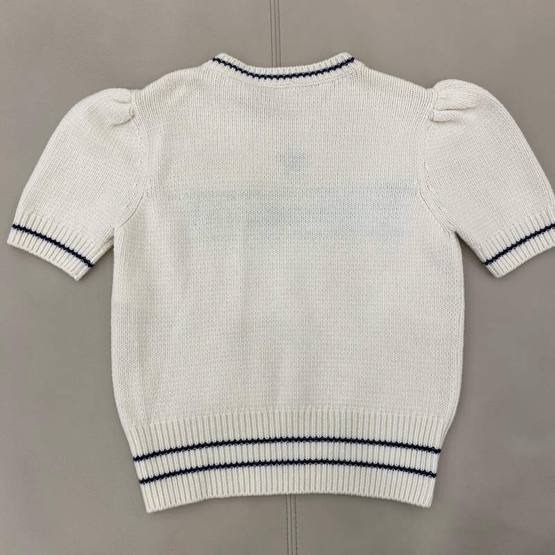 Dior迪奧 幸運星白色針織短袖 泡泡袖 38碼-1