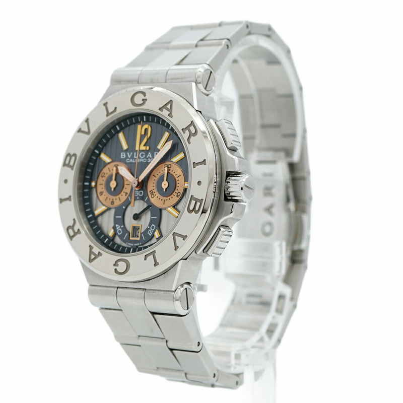 寶格麗 Diagono Calibro 303 DG42C14SWGSDCH 男士腕錶，灰色錶盤-2