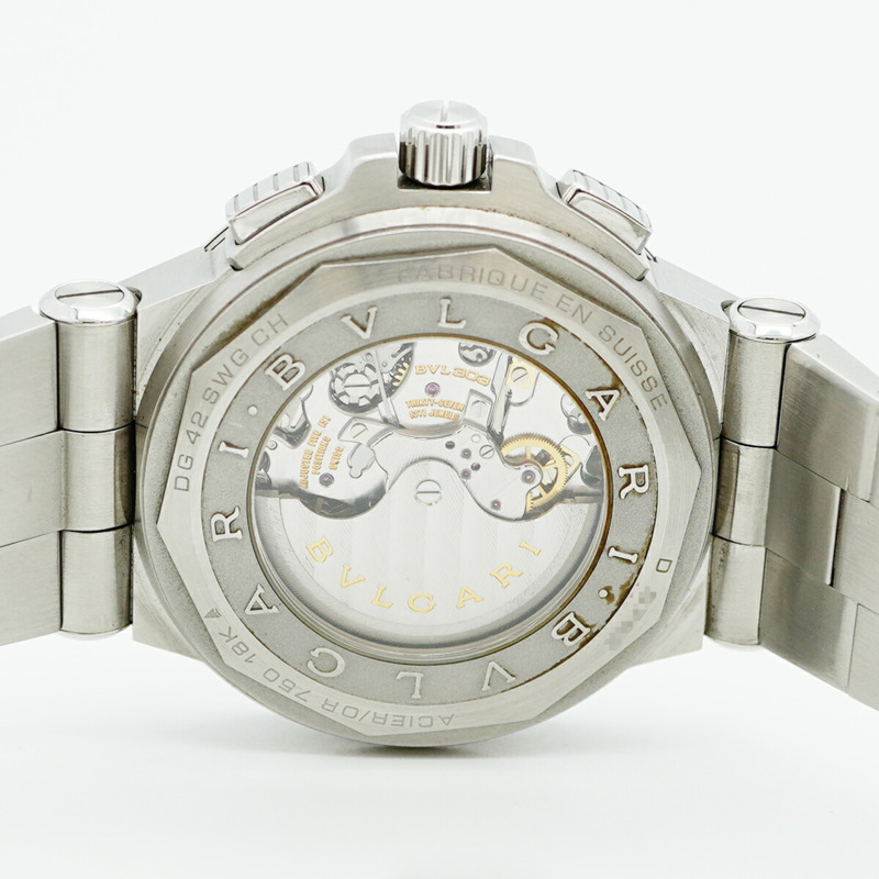 寶格麗 Diagono Calibro 303 DG42C14SWGSDCH 男士腕錶，灰色錶盤-5