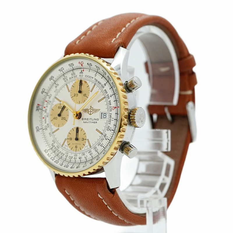 百年靈老款Navitimer B13019象牙色錶盤男士腕錶-2