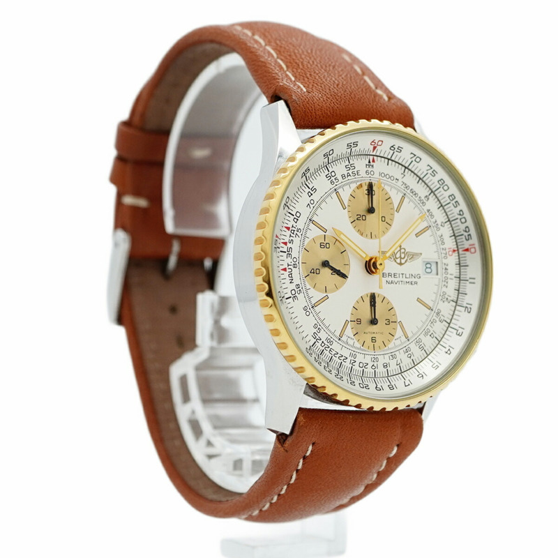 百年靈老款Navitimer B13019象牙色錶盤男士腕錶-3