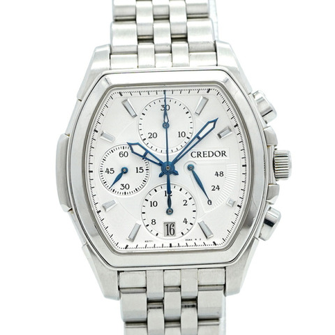 精工 Credor 6S77-00A0 GCBK993 銀色錶盤男士腕錶