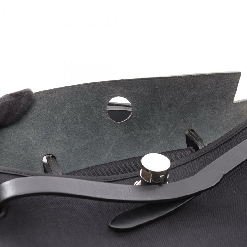 愛馬仕 Hermès Airbag Zip PM 手提包，皮革帆布 Toile Military Vache Hunter 女款黑色-9