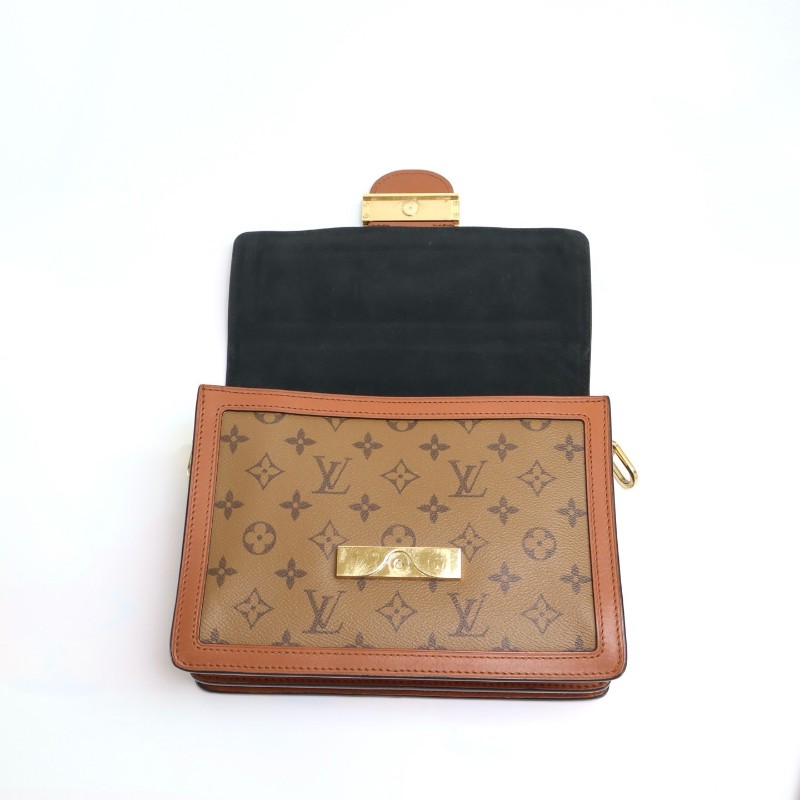 Louis Vuitton Dauphine 達芙妮中號 老花拼色肩背包 斜背包 晶片款-6