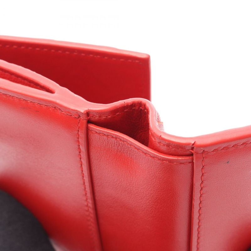 BOTTEGA VENETA Intrecciato 雙折皮夾，小巧皮革，紅色，二手，女士-9