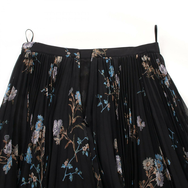 CELINE 花卉印花百褶半身裙 2J369800T.96NB 真絲黑色多色 #36 二手女裝-4