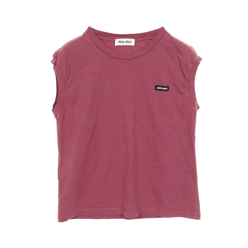Miu Miu 粉紅棉質吊帶背心(二手女)-0