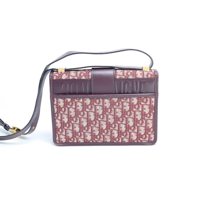 Dior 蒙田30 老花酒紅色 肩背包斜背包-3