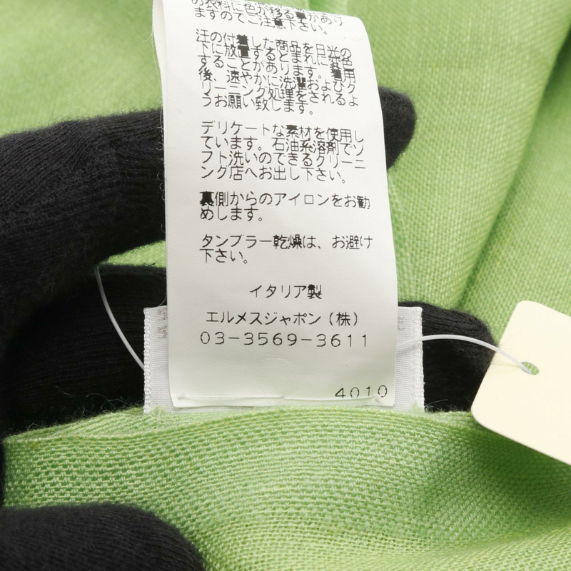 愛馬仕全新 Libris 披肩圍巾，羊絨亞麻混紡，綠色，女士款-3