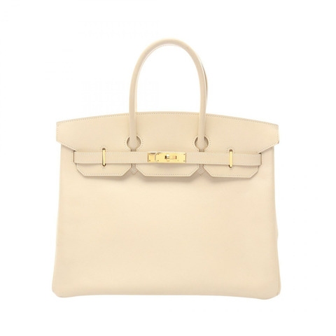 愛馬仕 Birkin 35 手提包 C Box 小牛皮 GHW 米色 二手 GHW 女士
