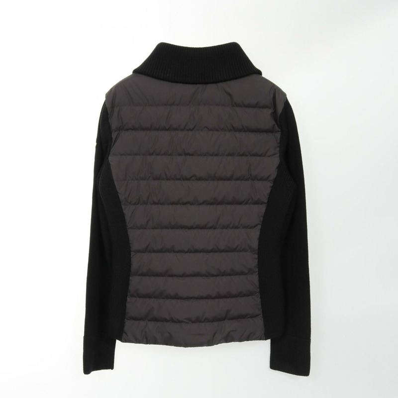MONCLER 羊毛聚酯混紡黑色開襟羊毛羽絨外套 9B00035M1131999S 全新 女款-1