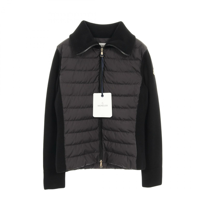 MONCLER 羊毛聚酯開襟衫羽絨外套 9B00035M1131999L 黑色 全新 女款-0