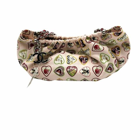 【美收精品】CHANEL 香奈兒鏈單肩包帆布象牙色銀色 B-913【隔月月中將轉賣至日本 上架期限30天】