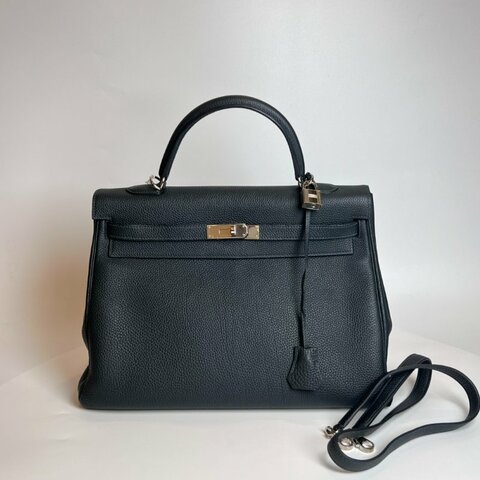 HERMES □R刻 TOGO皮 深綠 KELLY35包