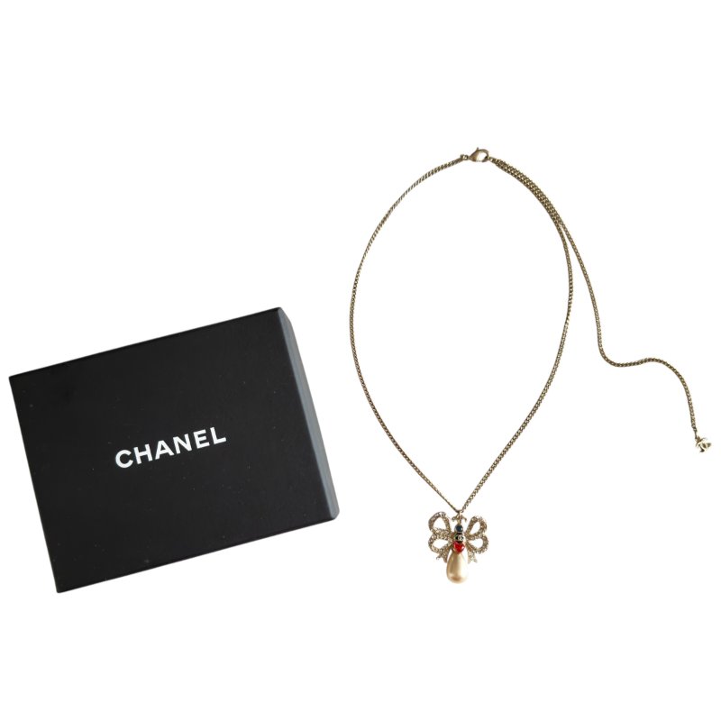 CHANEL CC 水鑽 珠珠 頸鏈-1