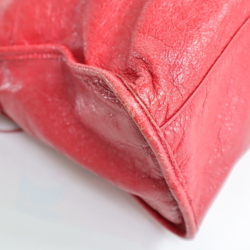 Balenciaga正紅色機車包中號 羊皮 肩背包手提包-7