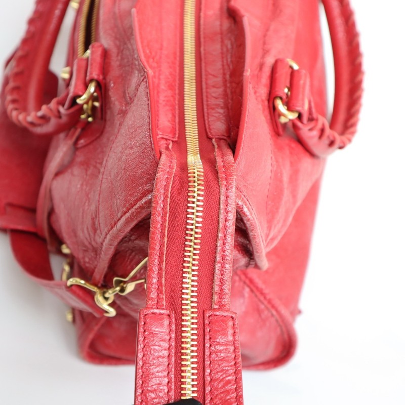 Balenciaga正紅色機車包中號 羊皮 肩背包手提包-14