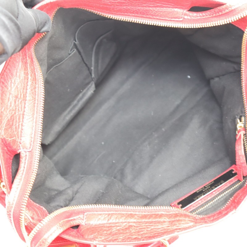 Balenciaga正紅色機車包中號 羊皮 肩背包手提包-16