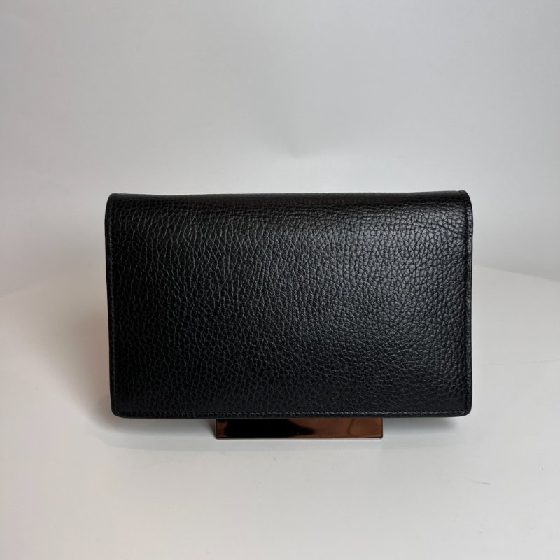 GUCCI 黑雙G淡金扣 WOC-1