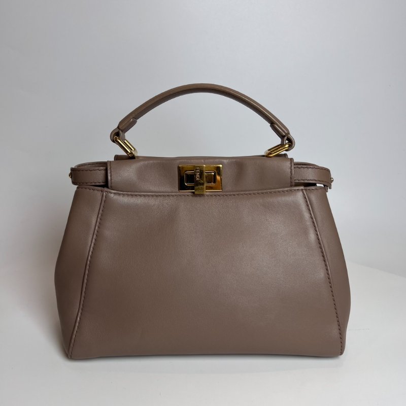 FENDI 8BN244 藕色金釦PEEKABOO MINI-1