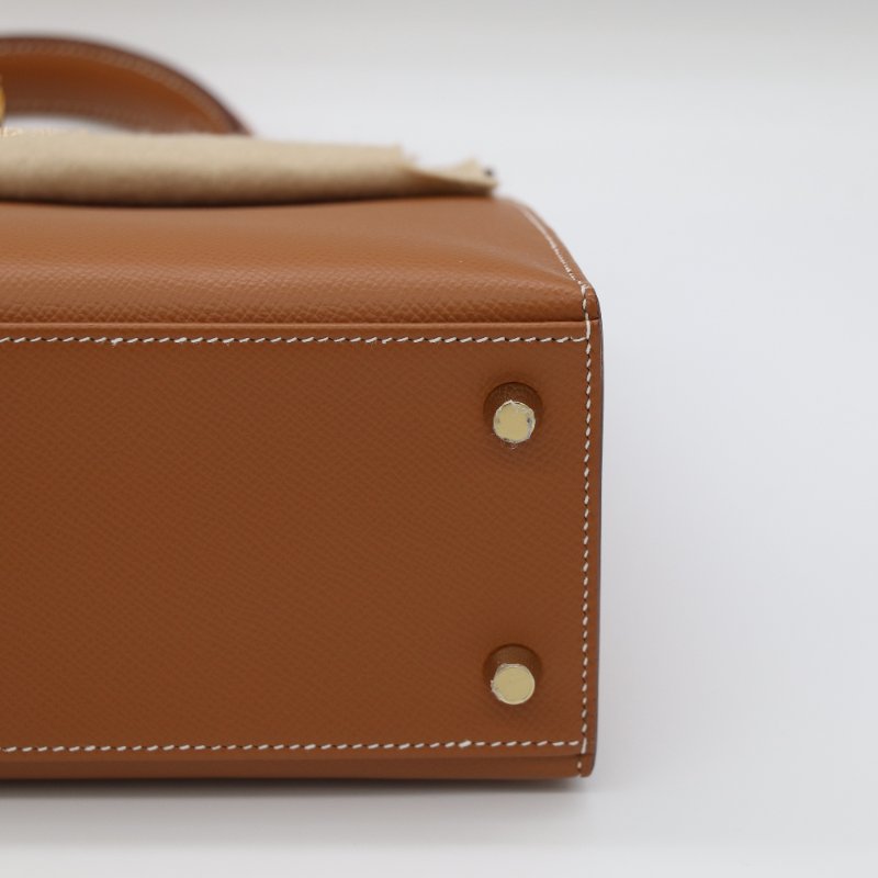 【金剛色♥️台灣購證配件齊】Hermès 愛馬仕 Kelly25 K25 Epsom 牛皮 金棕色 手提包 斜挎包 Z 刻-5