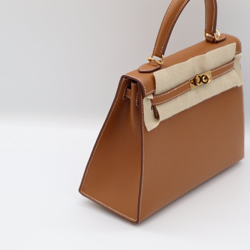 【金剛色♥️台灣購證配件齊】Hermès 愛馬仕 Kelly25 K25 Epsom 牛皮 金棕色 手提包 斜挎包 Z 刻-7