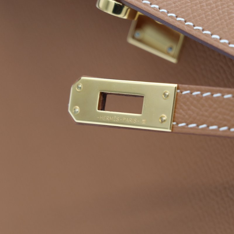 【金剛色♥️台灣購證配件齊】Hermès 愛馬仕 Kelly25 K25 Epsom 牛皮 金棕色 手提包 斜挎包 Z 刻-13