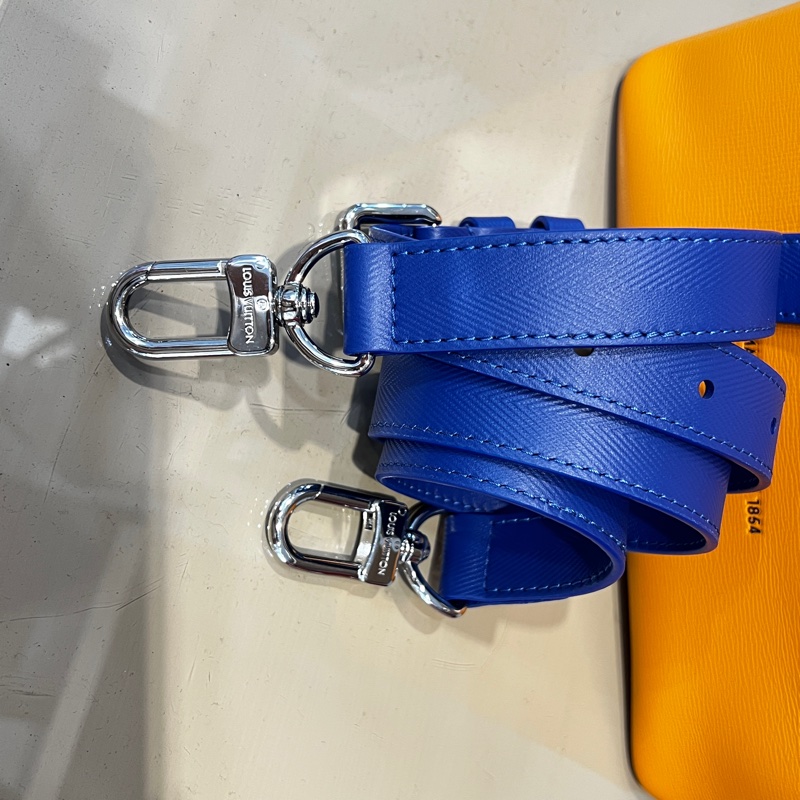 LV 橘拼藍牛皮mini shopper tote 銀扣手提斜背包-11