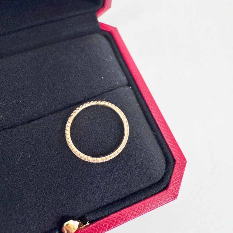 Cartier Étincelle de Cartier 750玫瑰金滿鑽線戒 47號 離櫃品-2