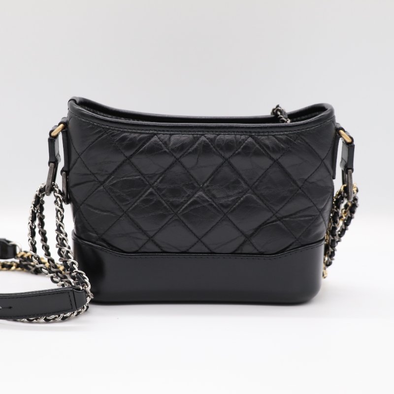 【超新🌟配件齊全🌟已停產】Chanel 香奈兒 Gabrielle 黑色牛皮 淡金扣 流浪包 小號 鏈條包 斜挎包 單肩包-3
