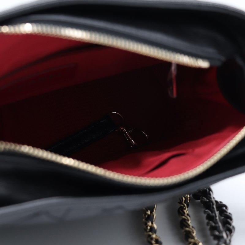 【超新🌟配件齊全🌟已停產】Chanel 香奈兒 Gabrielle 黑色牛皮 淡金扣 流浪包 小號 鏈條包 斜挎包 單肩包-8