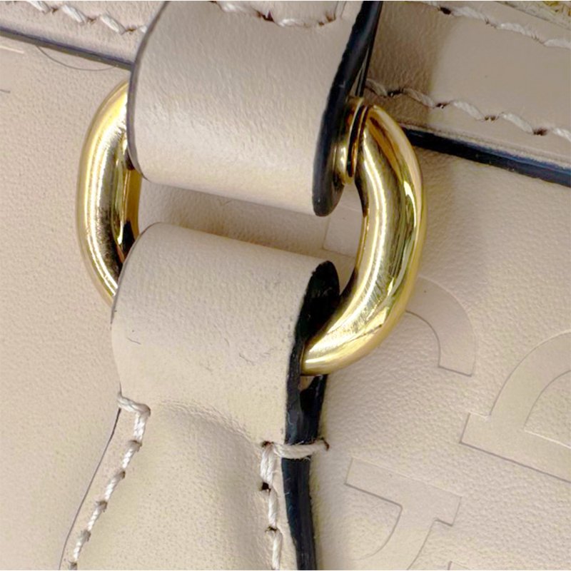 Gucci 展示品 GG Super Mini 壓紋牛皮迷你二用波士頓包(790130-米膚色)-6