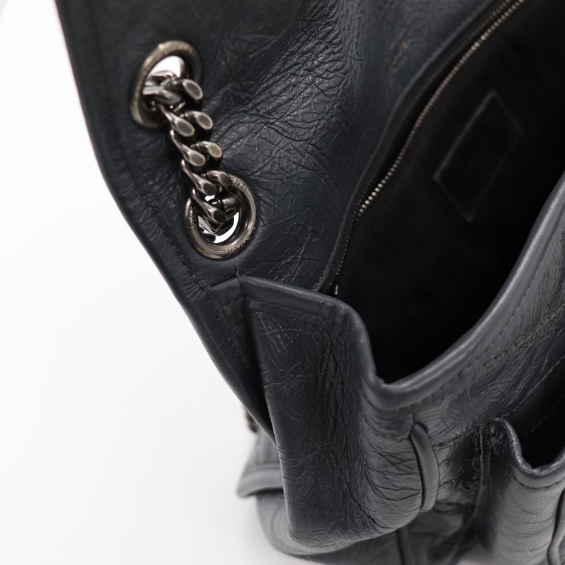 【專櫃 10 萬🌟半價有找】Saint Laurent 聖羅蘭 Niki 中型 復古牛皮革 深灰色 復古鏈條 鏈條包 單肩包 斜挎包-18