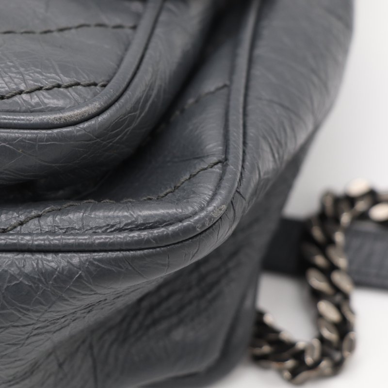 【專櫃 10 萬🌟半價有找】Saint Laurent 聖羅蘭 Niki 中型 復古牛皮革 深灰色 復古鏈條 鏈條包 單肩包 斜挎包-20