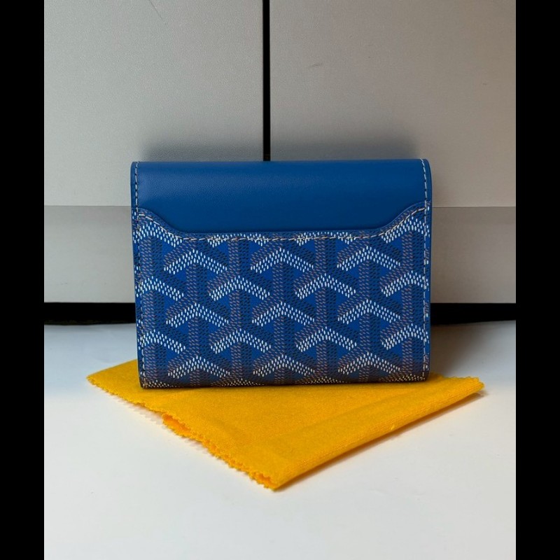 Goyard 藍色印花下蓋三折短夾-1