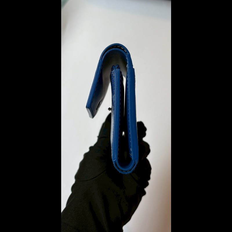 Goyard 藍色印花下蓋三折短夾-3