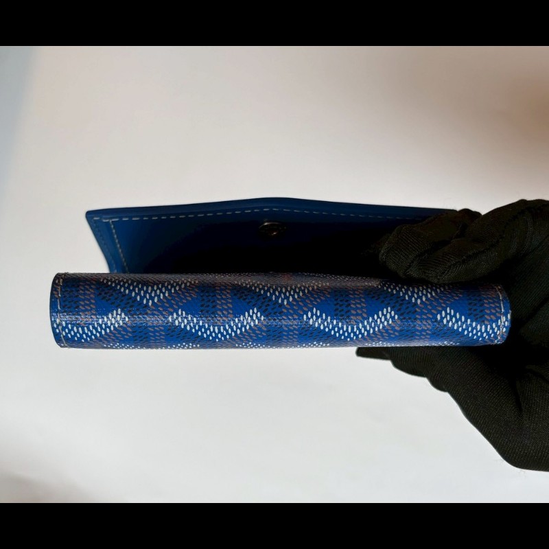 Goyard 藍色印花下蓋三折短夾-5