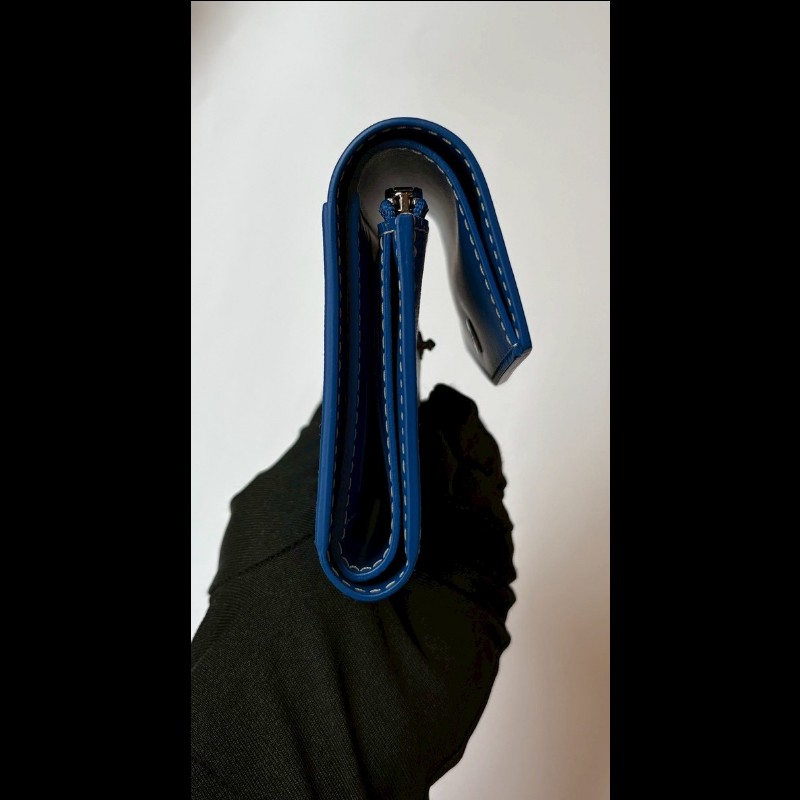 Goyard 藍色印花下蓋三折短夾-6